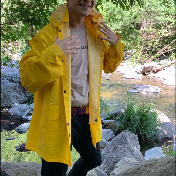 yellow raincoat men